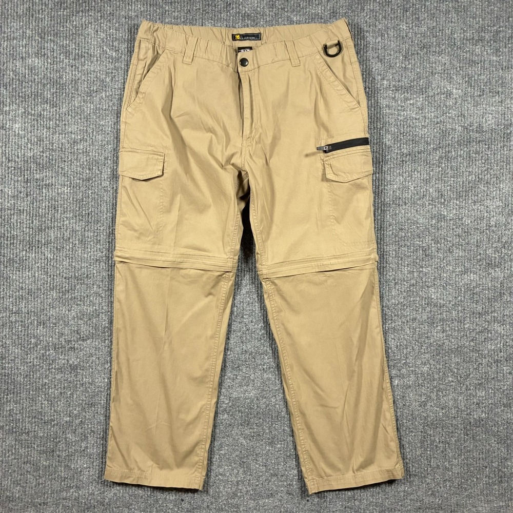 B.C. Clothing Mens Convertible‎ Cargo Pants Size XLx30 Tan Zip Off Outdoor